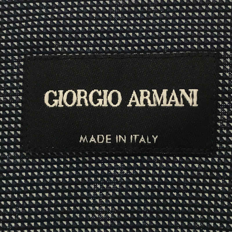 GIORGIO ARMANI / ジョルジオアルマーニ イタリア製 ストレッチ ノーカラー ハーフスリーブ シャツ