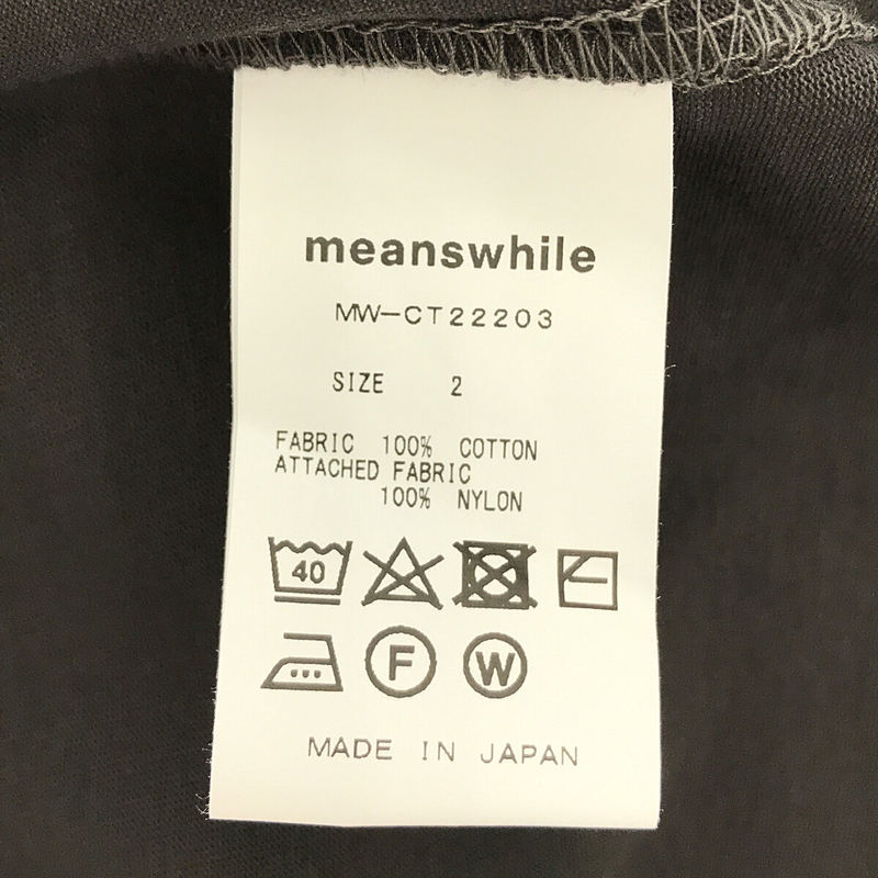 meanswhile / ミーンズワイル タグ付き 2022SS LUGGAGE L/S TEE (BLACK) / MW-CT22203 フィッシング ポケット ロングスリーブ Tシャツ カットソー