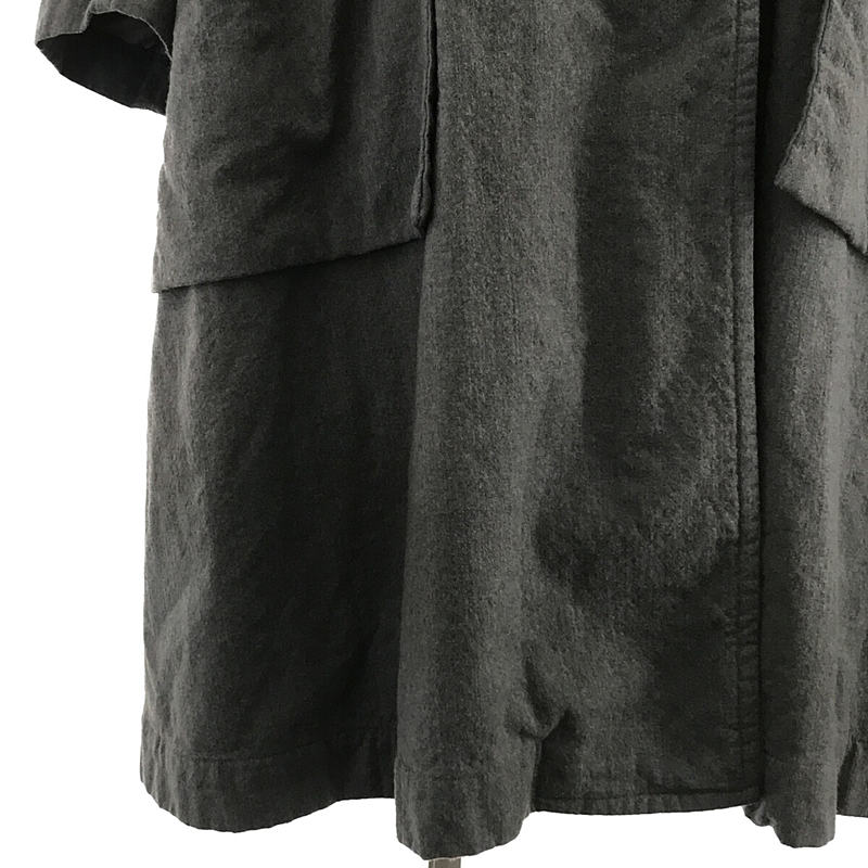Chez VIDALENC / シェヴィダレンク フランス製 ウール 丸襟 ラウンドカラー ビッグポケット ステンカラー コート