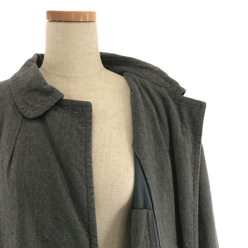 Chez VIDALENC / シェヴィダレンク フランス製 ウール 丸襟 ラウンドカラー ビッグポケット ステンカラー コート
