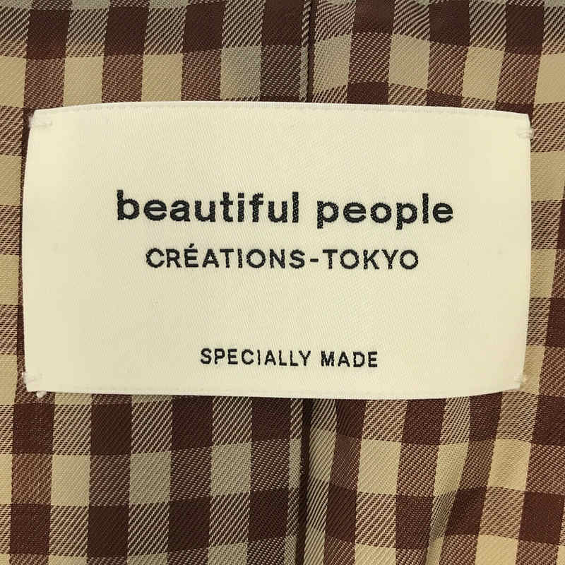 beautiful people / ビューティフルピープル otton nylon twill chester coat コットン ツイル ビッグシルエット シングル チェスター コート 裏地チェック切替