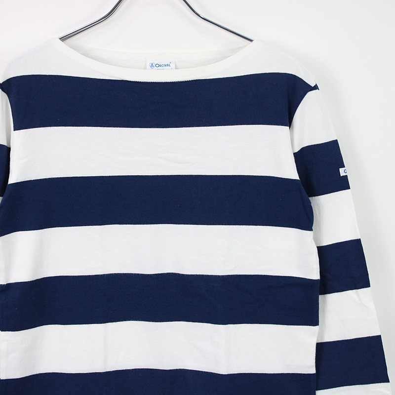 ORCIVAL / オーチバル BOAT NECK 3/4 SLEEVE T-SHIRT  ボートネック ワイドボーダーカットソー