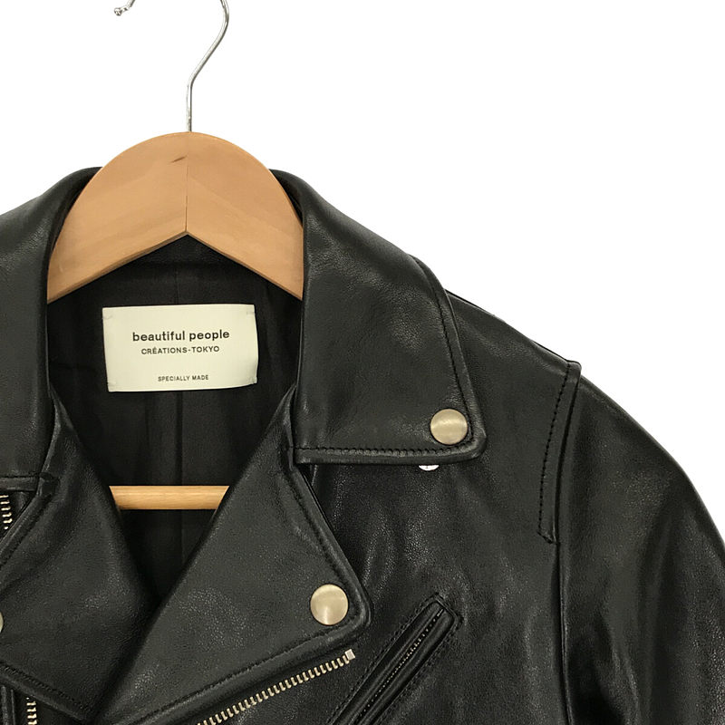 beautiful people / ビューティフルピープル vintage leather riders jacket ラム レザー ヴィンテージ 加工 レザー ダブル ライダース ジャケット