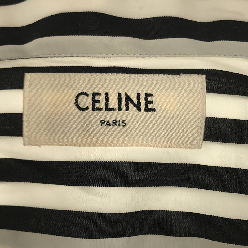 CELINE / セリーヌ エディスリマン / イタリア製 コットン ストライプ バンドカラー シャツ