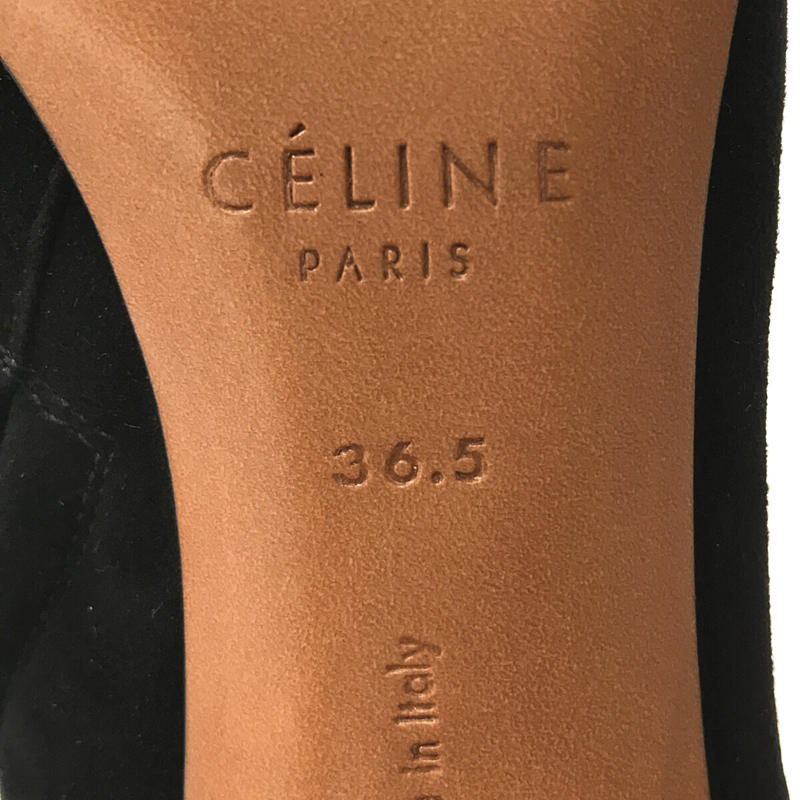 フィービー期 BAMBAM バンバン スエード レザー メタル ヒール スクエアトゥ ショート ブーツ 箱・保存袋付きCELINE / セリーヌ