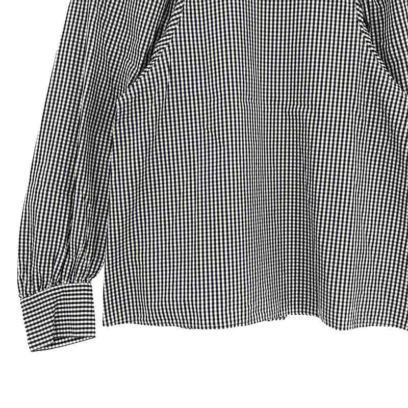 Tomorrowland MACPHEE / トゥモローランド マカフィー コットン ギンガムチェック バック オープン パフスリーブ プルオーバー トップス