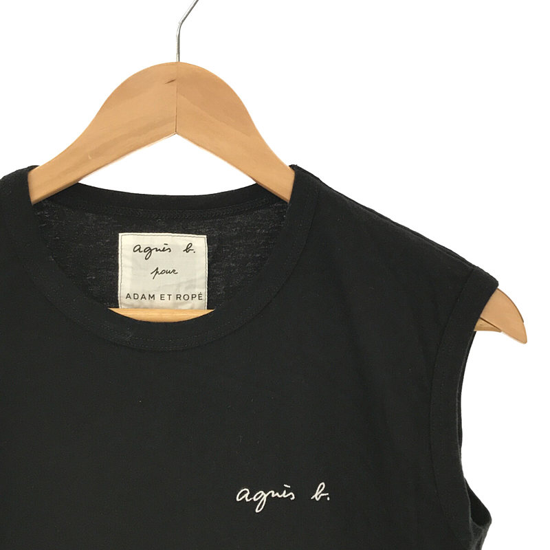 Agnes b. / アニエスベー ADAM ET ROPE' アダムエロペ ロゴ ノースリーブ Tシャツ black