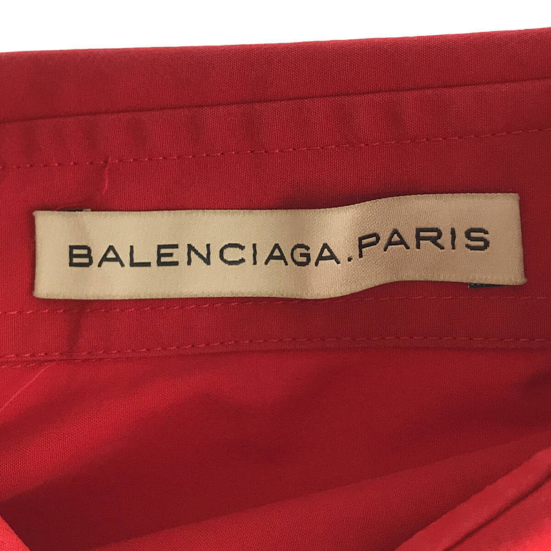 BALENCIAGA / バレンシアガ イタリア製 胸 ロゴ 刺繍 コットン ブロード ドレス シャツ