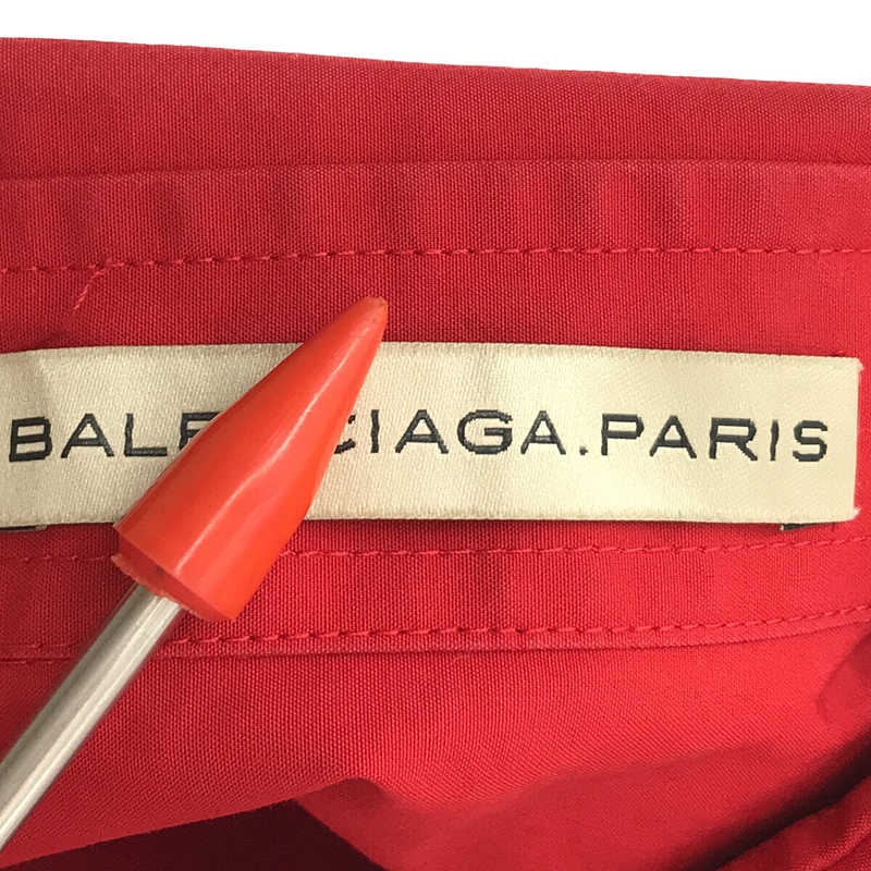 BALENCIAGA / バレンシアガ イタリア製 胸 ロゴ 刺繍 コットン ブロード ドレス シャツ