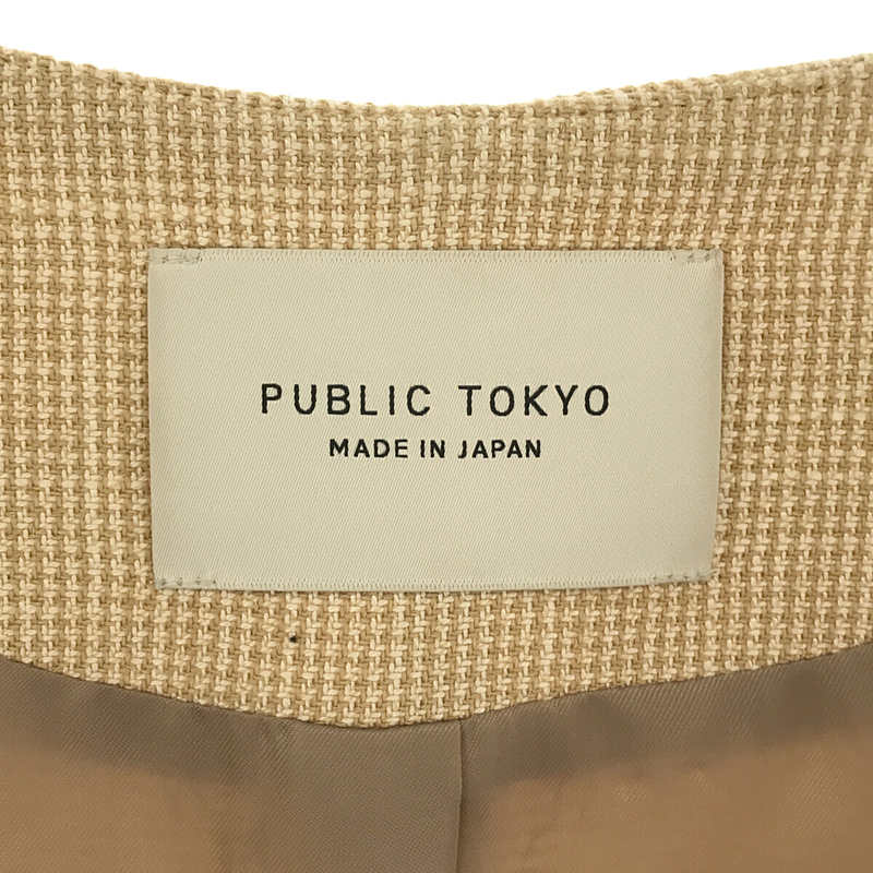 PUBLIC TOKYO / パブリック トウキョウ ノーカラー ピンチェック ジャケット