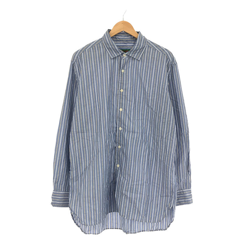 BIG RACCOURCIE SHIRT コットン シアサッカー ストライプ ビッグ ラクルスィー シャツCASEY CASEY / ケーシーケーシー