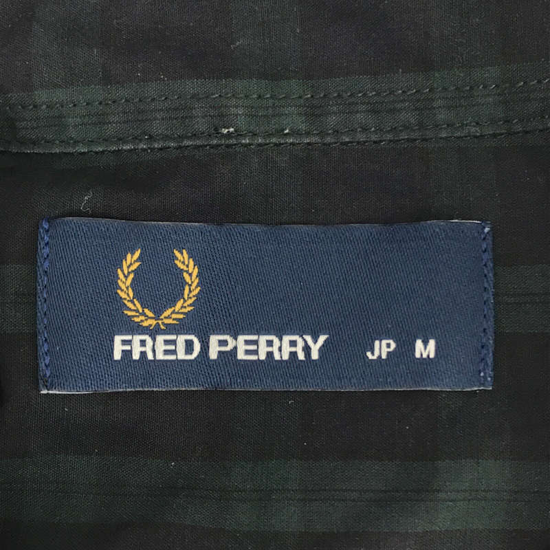 FRED PERRY / フレッドペリー コットン ボーダー切替 半袖チェックシャツ