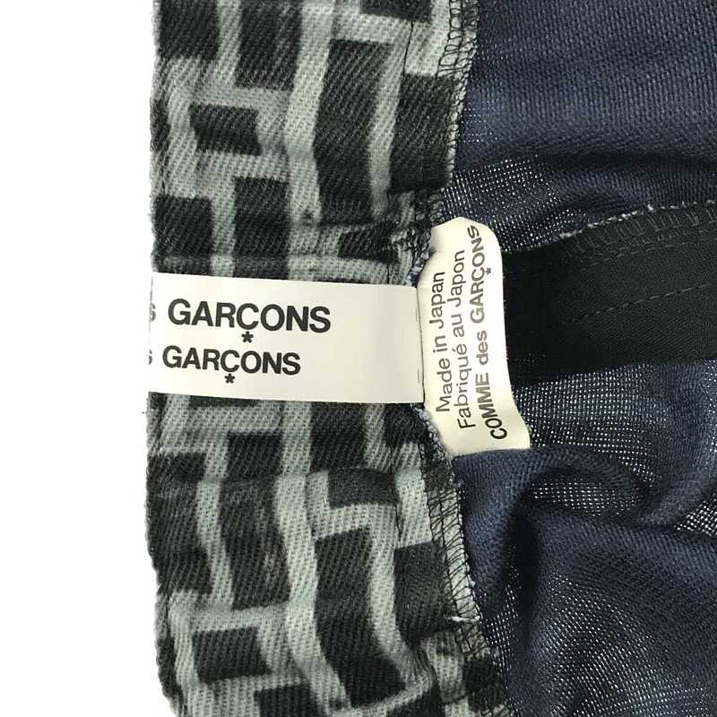 【美品】  COMME des GARCONS COMME des GARCONS / コムコム | AD2018 2019SS | ポリエステル 総柄 プリント サルエル ワイド パンツ | S | グレー系 | レディースパンツ