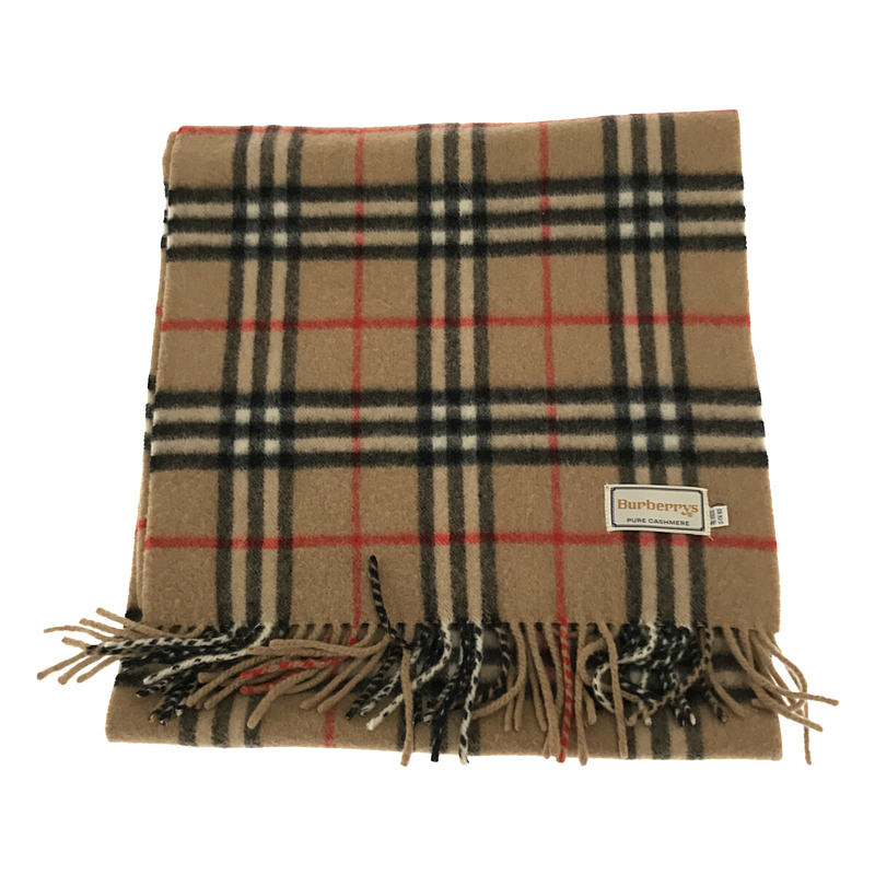 Burberrys / バーバリー カシミヤ 100% ノバ チェック フリンジ マフラー