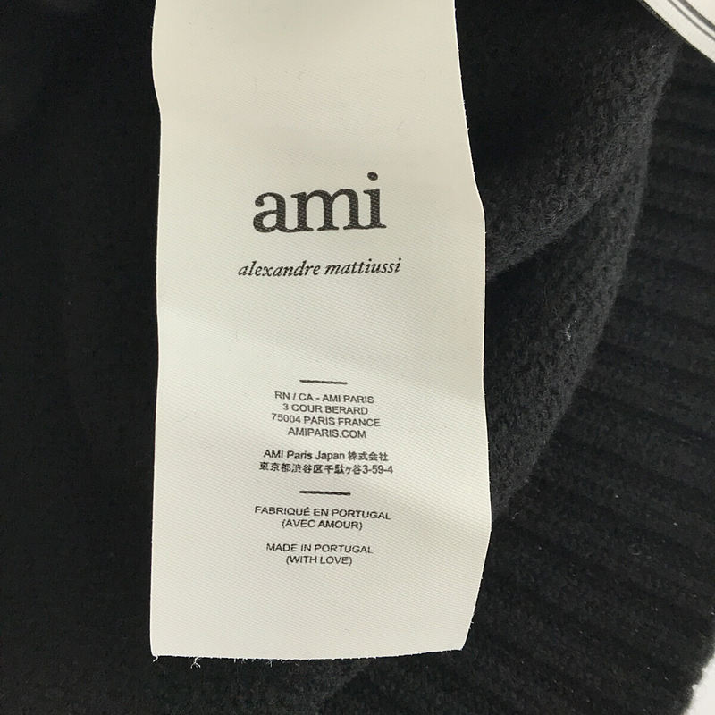 AMI Alexandre Mattiussi / アミ・アレクサンドルマテュッシ Ami de Cœur クルーネック セーター ロゴニット black