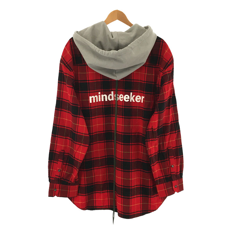 MINDSEEKER / マインドシーカー NEW BASIC LOGO HOOD FLANNEL SHIRT チェック ビッグシルエット フーディー シャツ ジャケット ブルゾン ユニセックス