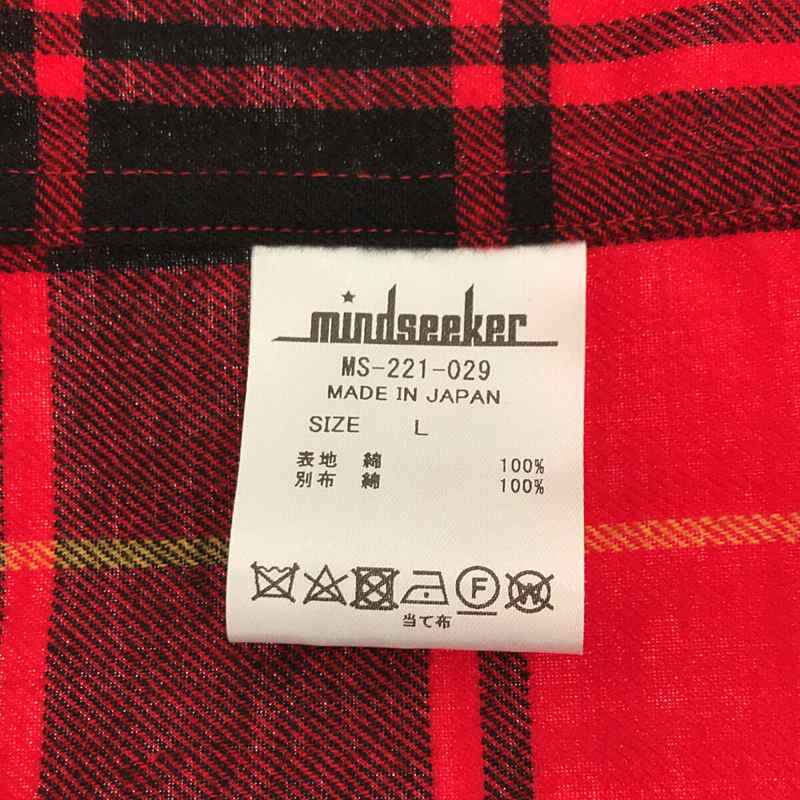 MINDSEEKER / マインドシーカー NEW BASIC LOGO HOOD FLANNEL SHIRT チェック ビッグシルエット フーディー シャツ ジャケット ブルゾン ユニセックス