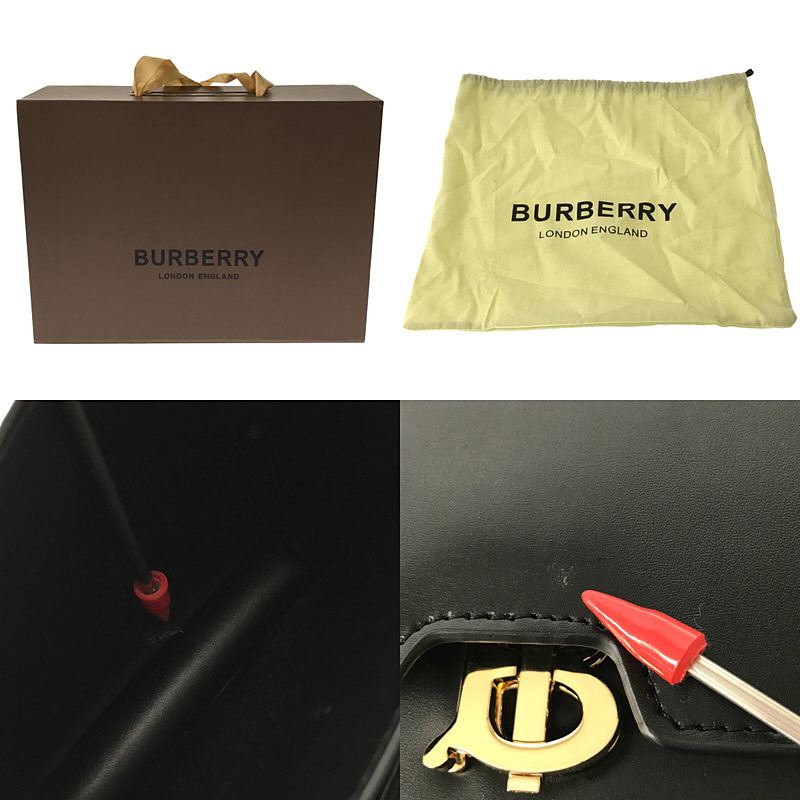 Burberry / バーバリー 8010334 2way BK LL SM TB BAG 牛革 レザー ショルダー付き クラッチ バッグ 箱・保存袋有