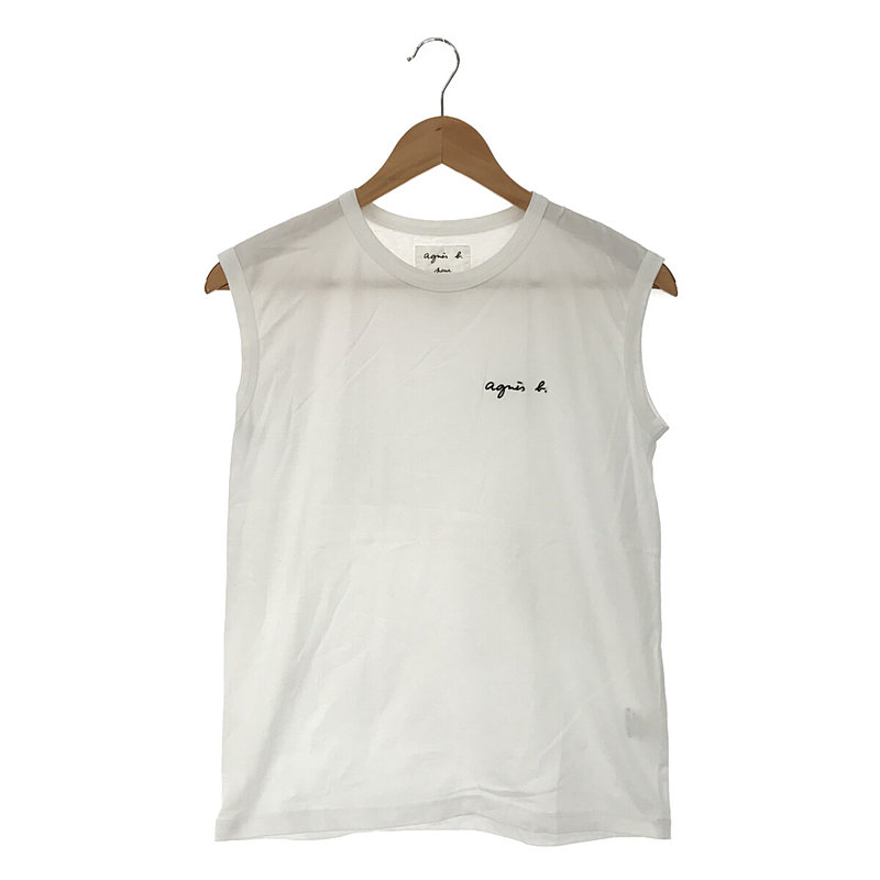 ADAM ET ROPE' アダムエロペ ロゴ ノースリーブ Tシャツ whiteAgnes b. / アニエスベー