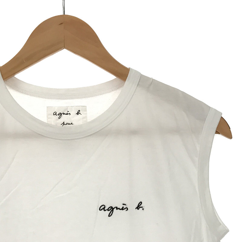 Agnes b. / アニエスベー ADAM ET ROPE' アダムエロペ ロゴ ノースリーブ Tシャツ white