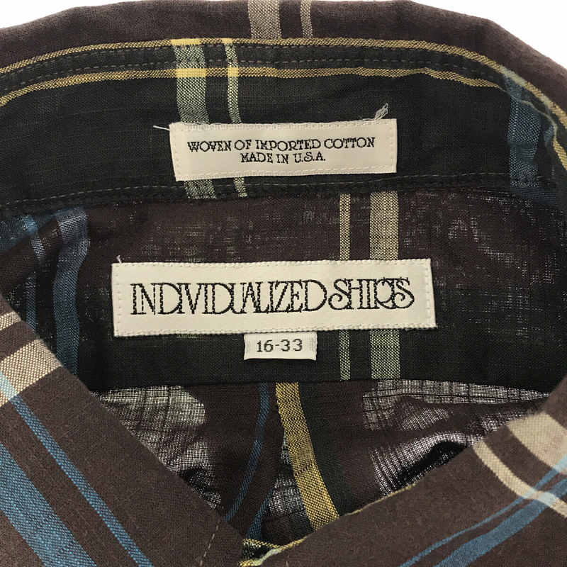 INDIVIDUALIZED SHIRTS / インディビジュアライズドシャツ USA製 チェック BB ボタンダウン シャツ brown
