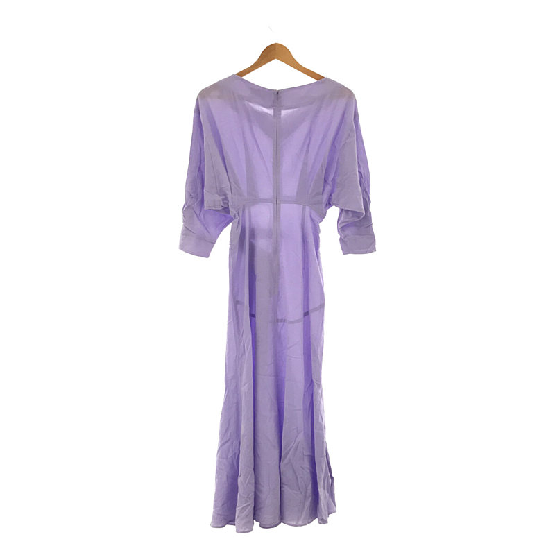 Mame Kurogouchi / マメクロゴウチ Crepe Wide Neck Classic Dress - purple ワンピース ちりめん素材