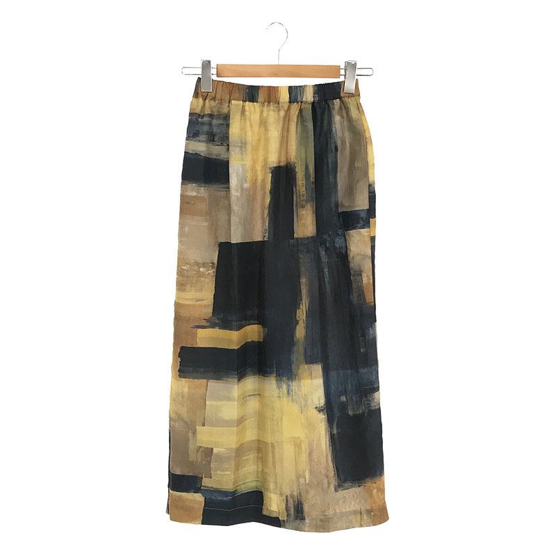 ”JENNIFER” Art Paint Skirt ジェニファー アート プリント フロント タック スカート