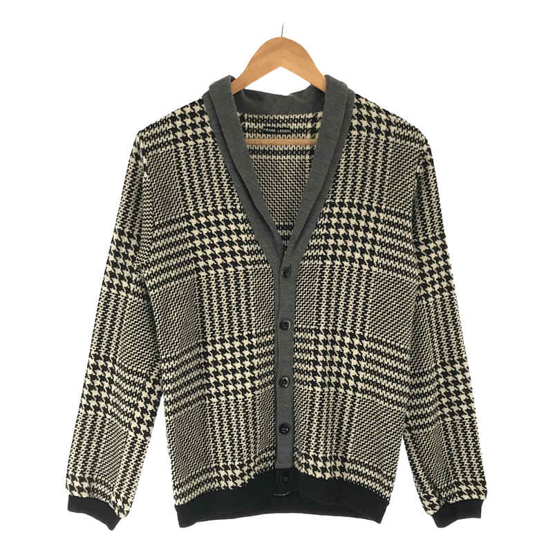 Dogtooth Wool ドッグトゥース ウール ショールカラー カーディガン