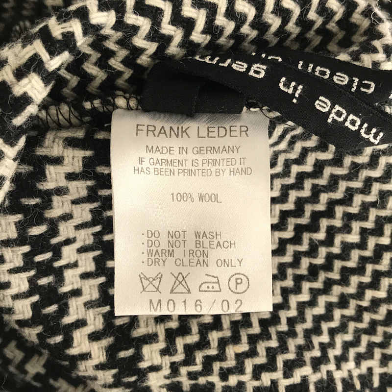 FRANK LEDER / フランクリーダー Dogtooth Wool ドッグトゥース ウール ショールカラー カーディガン