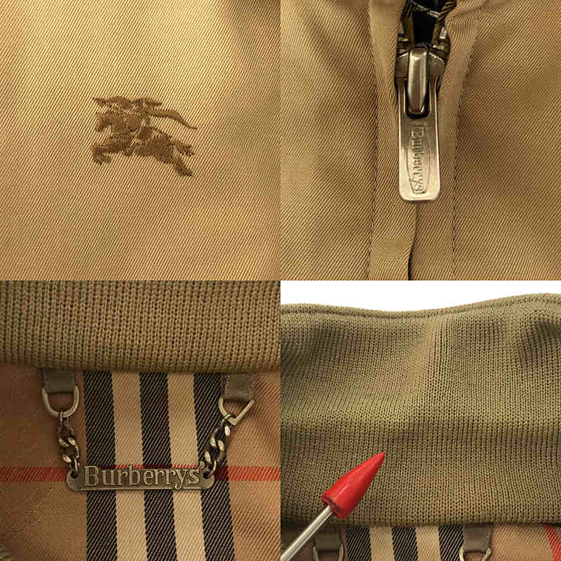 Burberry / バーバリー Vintage ヴィンテージ 裏地 ノバチェック ワンポイント刺繡ロゴ スイング トップ ジャケット ブルゾン