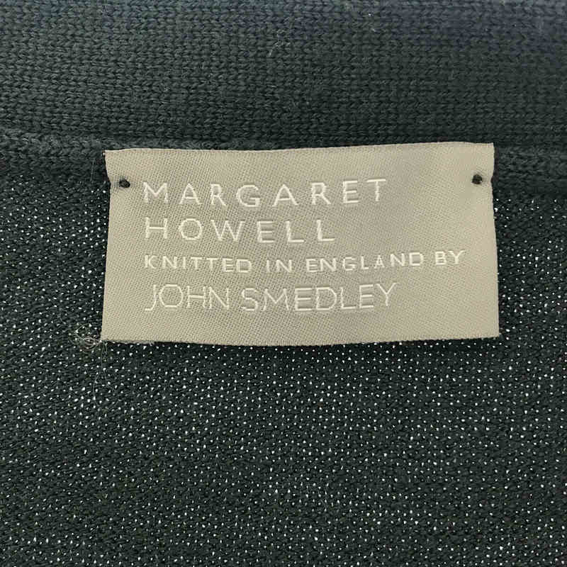 MARGARET HOWELL / マーガレットハウエル × JOHN SMEDLEY ジョンスメドレー別注 英国製 ウール ハイゲージ Vネック ニット カーディガン