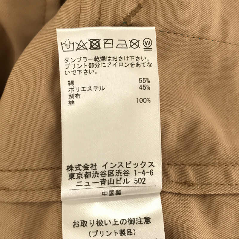 short coat コットン ポリエステル ツイル バック プリント ミリタリー