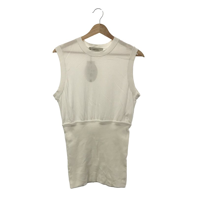 cotton mesh tank コットンメッシュ リブ切替 タンクトップ