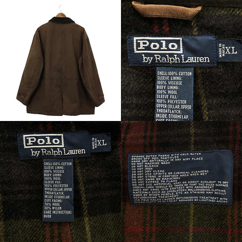 POLO RALPH LAUREN / ポロラルフローレン 推定1990s〜 vintage チンストラップ エルボーパッチ ワークコート / 総裏地