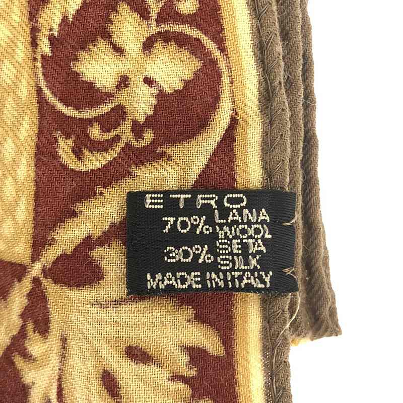 ETRO / エトロ ウール シルク フラワー柄 大判 スカーフ