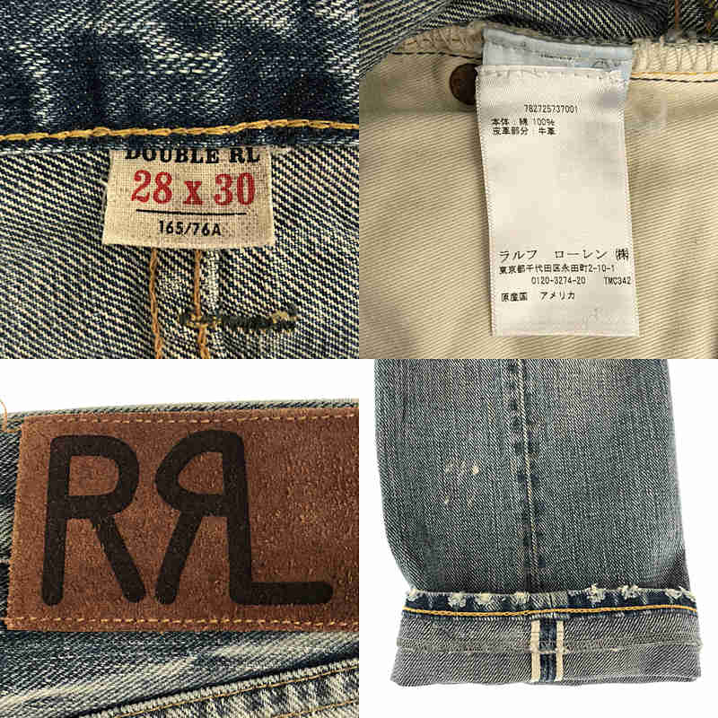 RRL / ダブルアールエル ヴィンテージ ペンキ加工 スリムナローセルビッチデニムパンツ