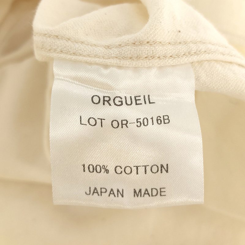 ORGUEIL / オルゲイユ ヘリンボーン バンドカラーシャツ