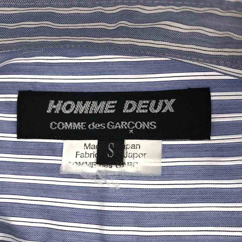 COMME des GARCONS HOMME DEUX / コムデギャルソンオムドゥ コットン ストライプ レギュラーカラー ロングシャツ