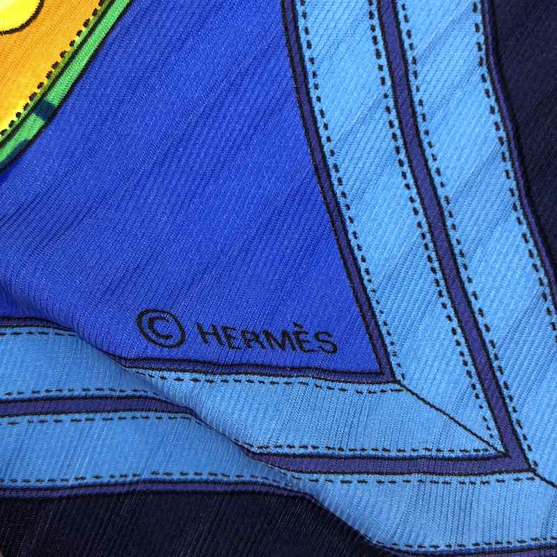 HERMES / エルメス GRANDE TENUE 馬の礼装 シルク プリーツ スカーフ