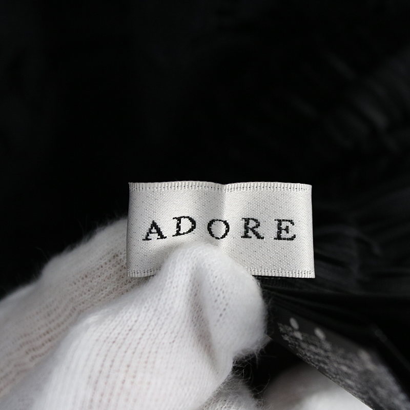 ADORE / アドーア レース付き ベロアプリーツスカート