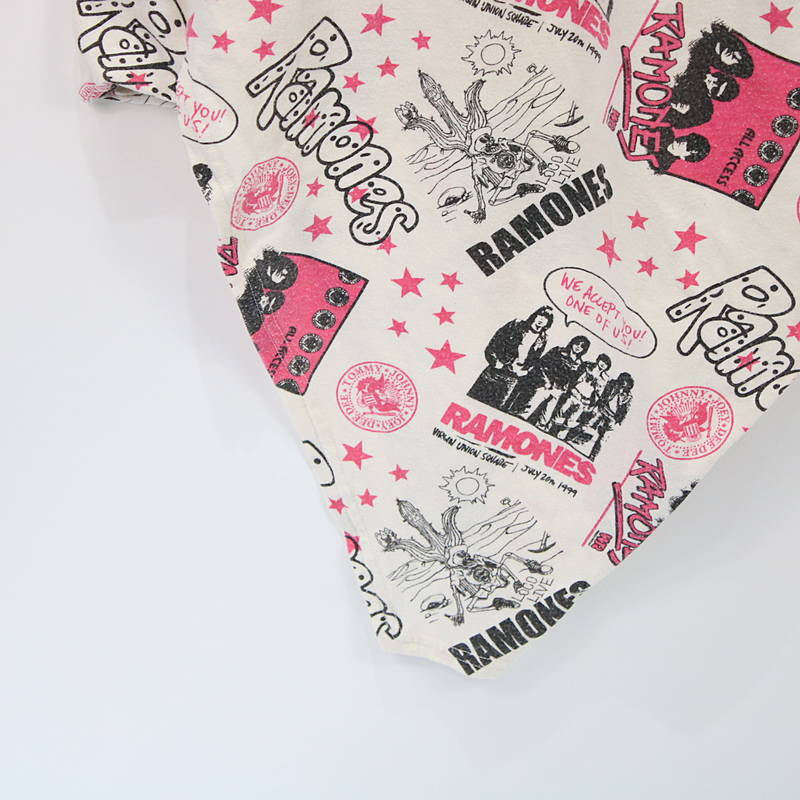 HYSTERIC GLAMOUR / ヒステリックグラマー RAMONES プリント裾変形Tシャツ