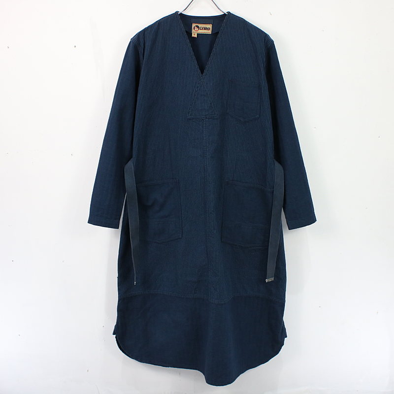 D-51 V-NECK DRESS MIX 生地切替VネックワンピースNIGEL CABOURN LYBRO / ナイジェルケーボン ライブロ