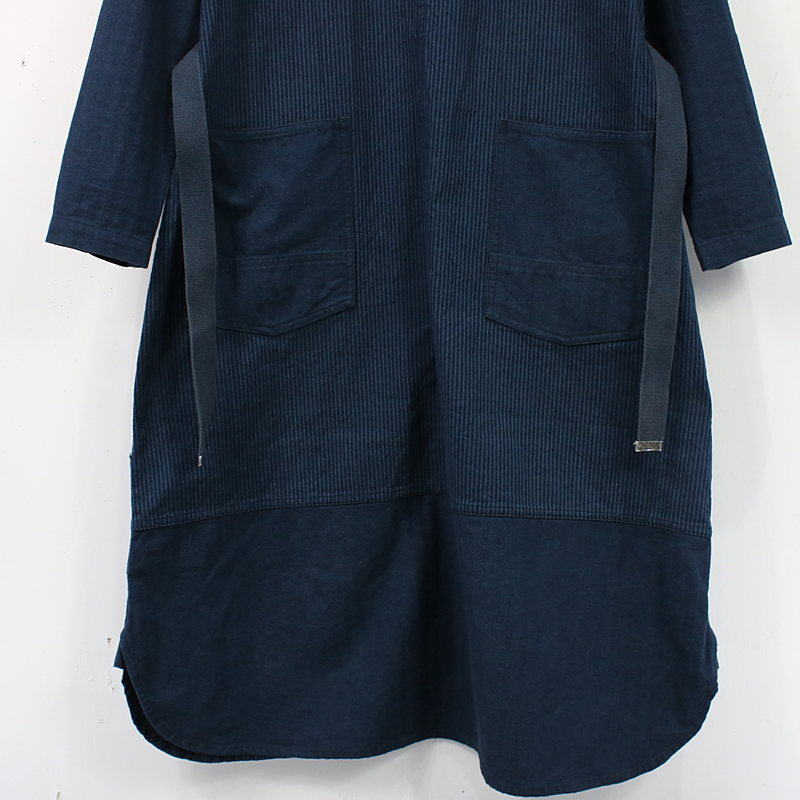 NIGEL CABOURN LYBRO / ナイジェルケーボン ライブロ D-51 V-NECK DRESS MIX 生地切替Vネックワンピース