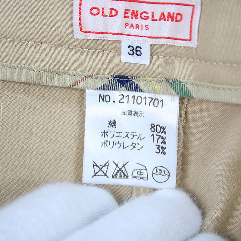 OLD ENGLAND / オールドイングランド コットンポリ ストレッチストレートパンツ