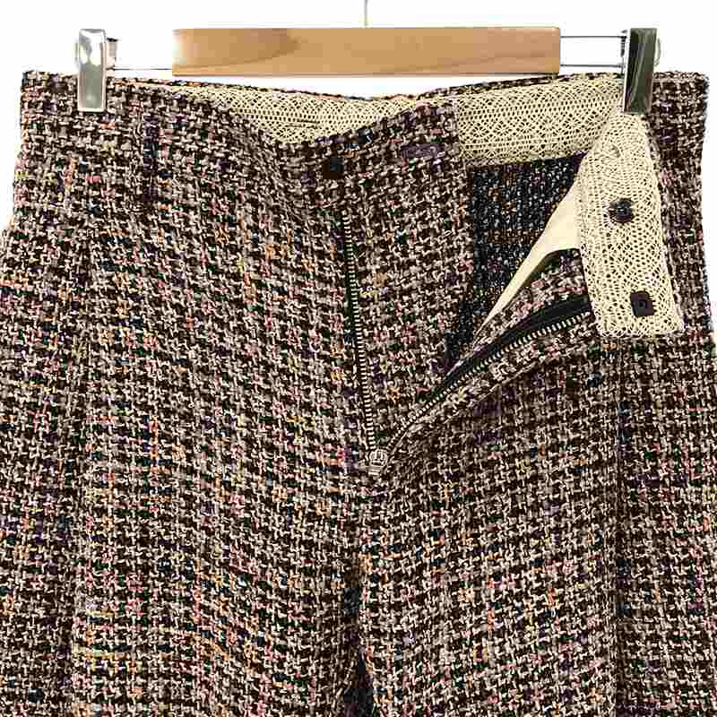 OLD FASHIONED TROUSERS ファンシーツイード タックワイドパンツ OLD FASHIONED TROUSERS ファンシーツイード タックワイドパンツ