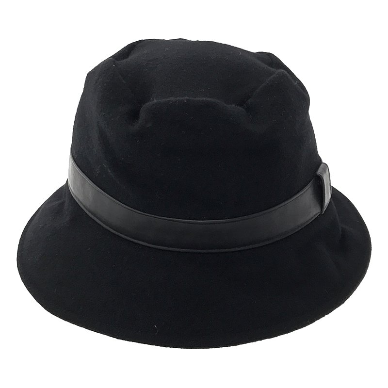 YOHJI YAMAMOTO +NOIR / ヨウジヤマモトプリュスノアール 異素材 切替 カウレザー ウールハット