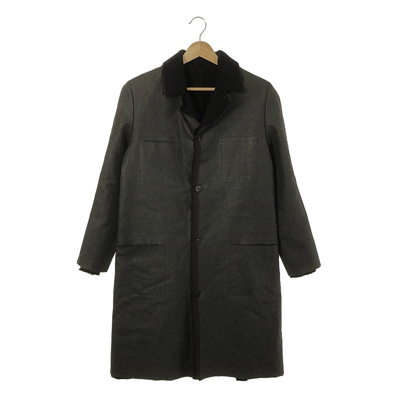 4pocket medium coat / 異素材 レイヤード シングルコート