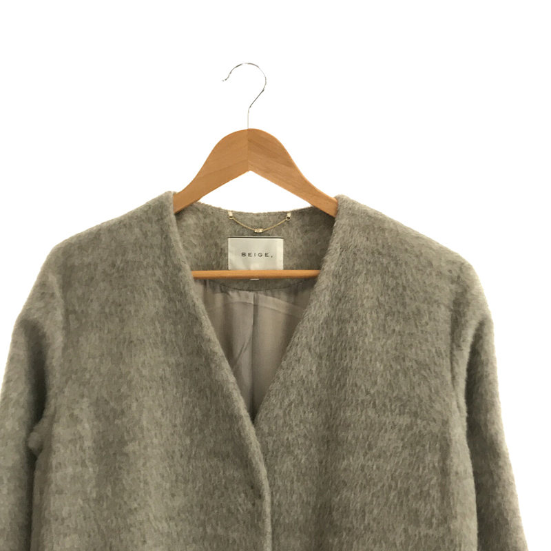 BEIGE， / ベイジ アルパカシャギー ノーカラーコート