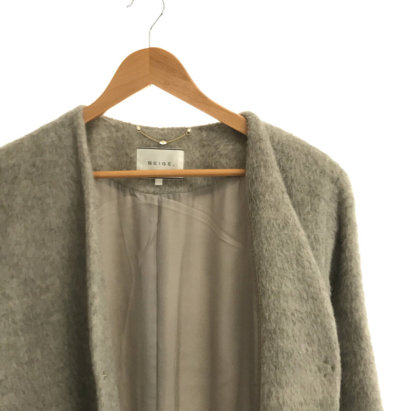 BEIGE， / ベイジ アルパカシャギー ノーカラーコート