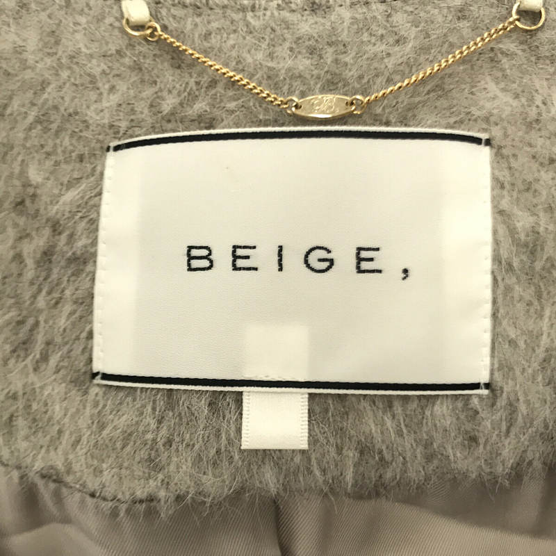 BEIGE， / ベイジ アルパカシャギー ノーカラーコート